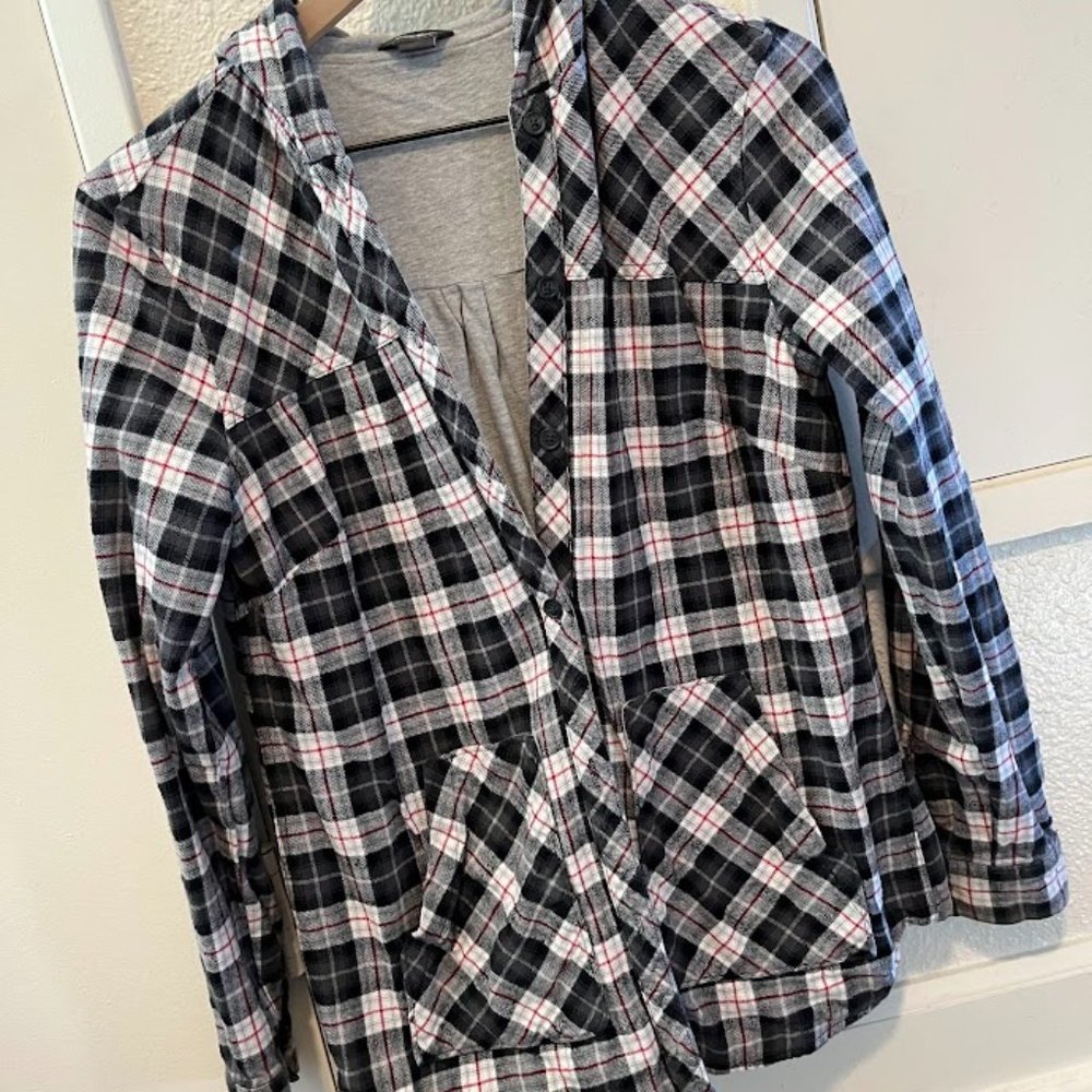 Eddie Bower flannel light hoodie small